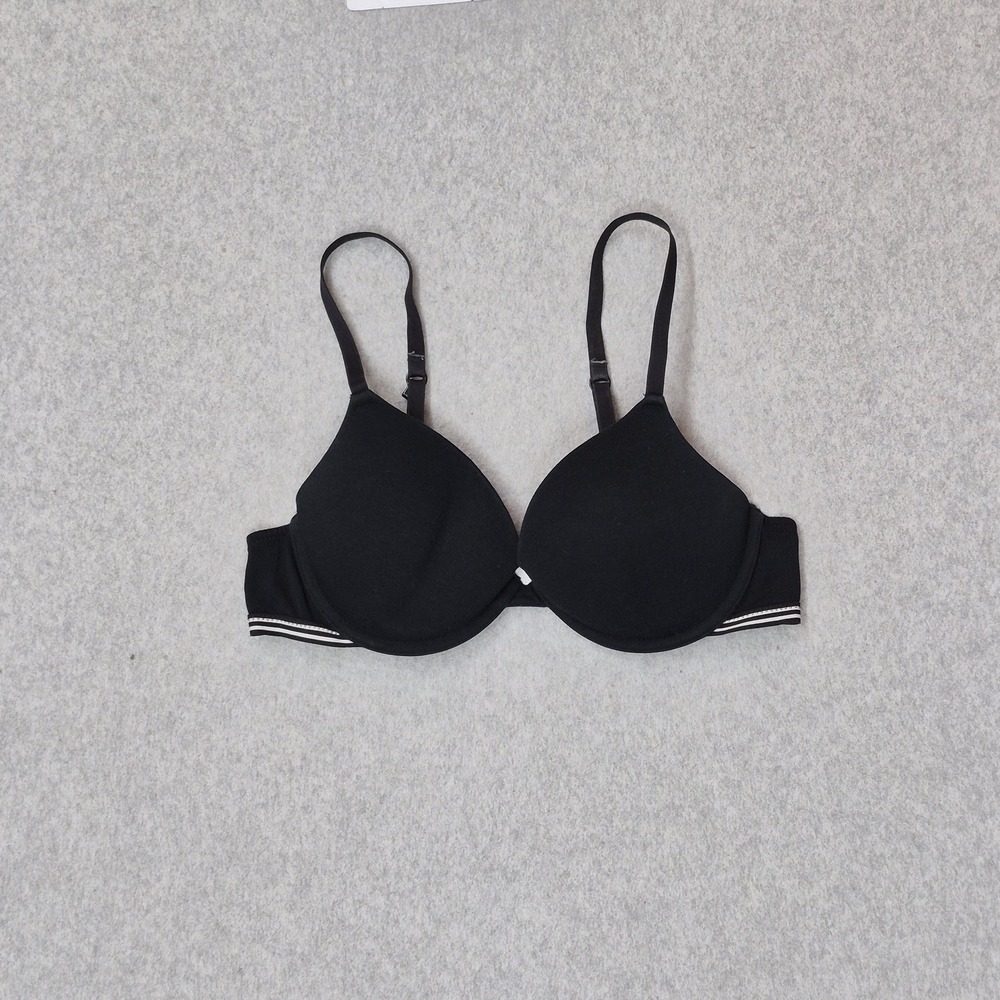 Xhilaration Women Bra 34B Black Push Up Cotton Underwired Adjustable
